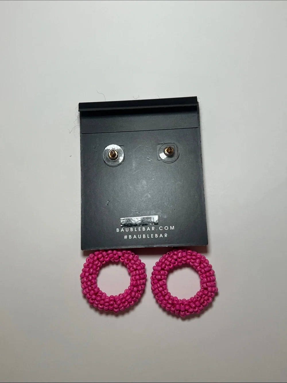 BaubleBar Hot Pink Triple Circle Beaded Drop Earrings